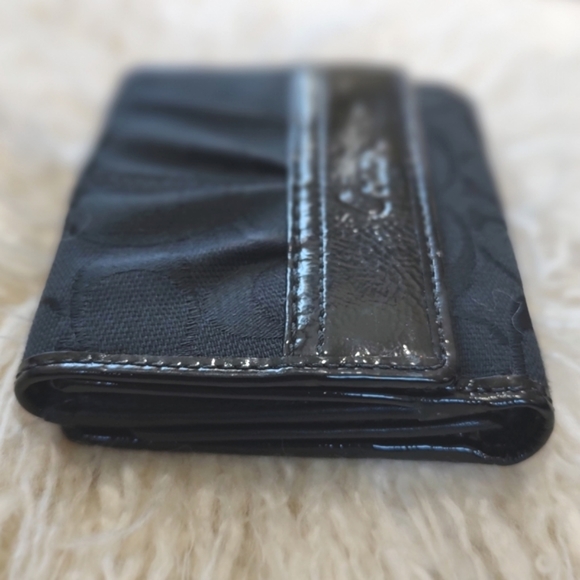 COACH Soho Pleated Signature French Purse Wallet Black F42816 RARE NWT - Picture 4 of 16
